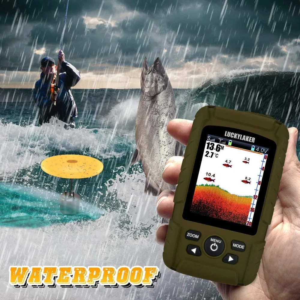 Water Depth Fish Finders Waterproof Portable Fishing Fish Finder Display Handheld