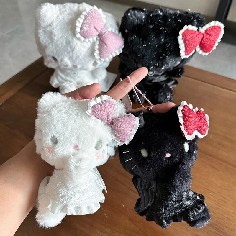 Leuke Sanrio Angel en Devil Series Hello Kitty Knuffels Kawaii Anime Doll Stuff Sleutelhanger Hanger Grils Prachtig verjaardagscadeau