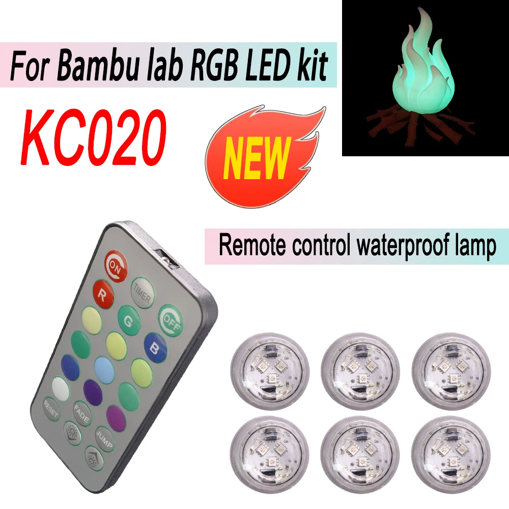 

For Bambu Lab RGB LED Remote control waterproof lamp KC020 multicolour Atmosphere lights Decorative lights for 3D printers