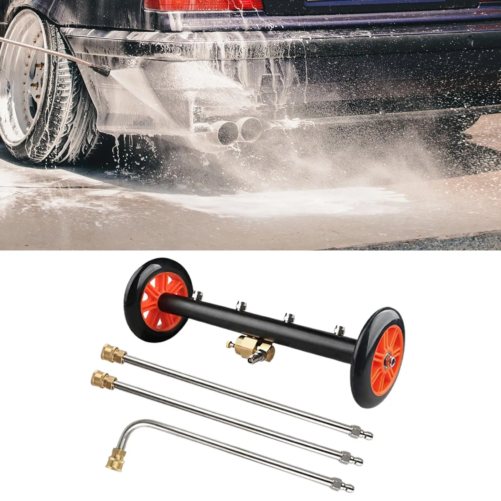 Multifunctional Undercarriage Water Broom Power Washer Surface Cleaner for Floor Driveways