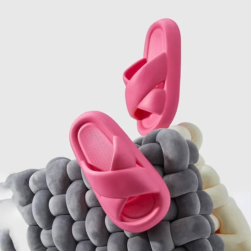 Summer Women Slippers Indoor Shoes Soft EVA Thick Fashion Sandals Girls Cross Slipper Bathroom Non-slip Sandals Beach Slippers