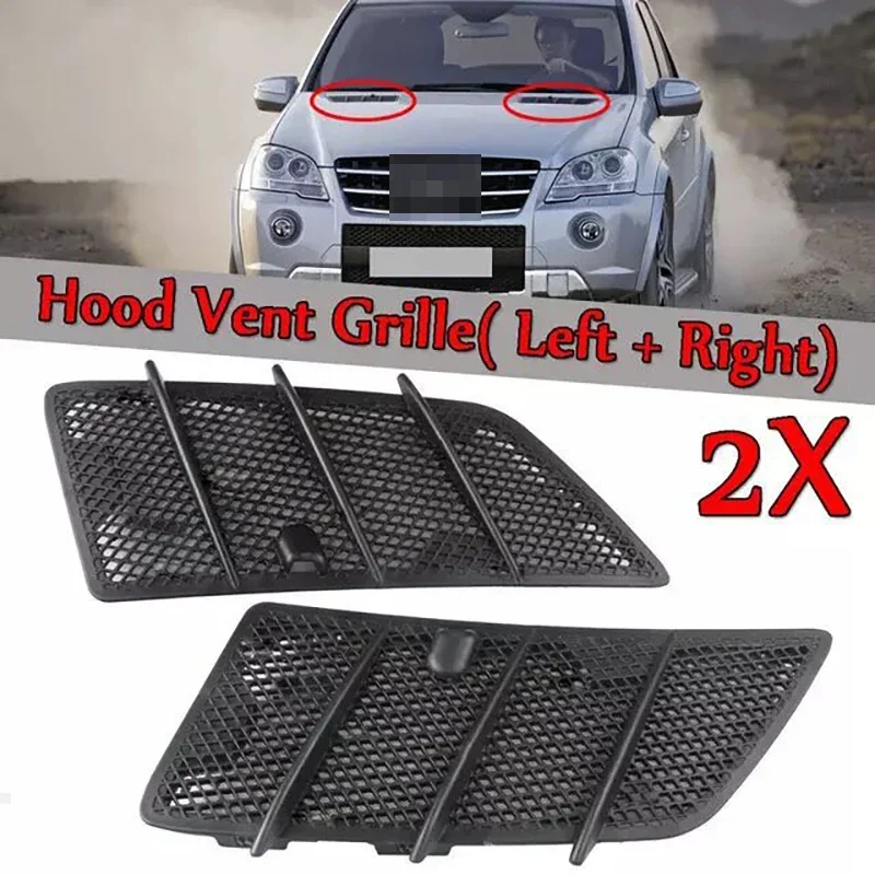 

2pcs Front Hood Vent Grille Air Flow Intake Cover for Mercedes-Benz W164 ML GL X164 2008 2009 2010 2011 1648804305 1648804405