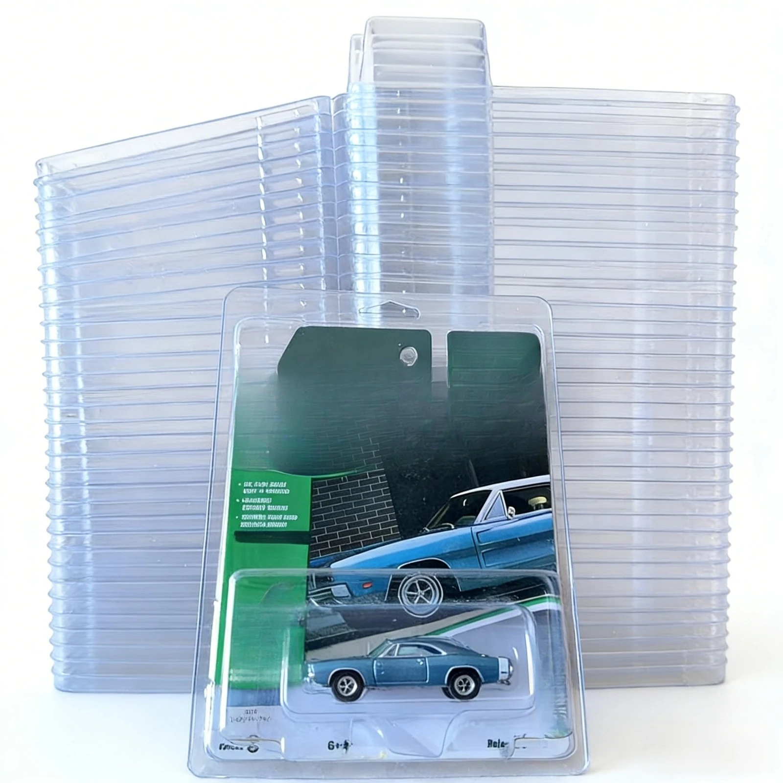 20‑Pack Clear Plastic Blister Hang Card Protector 1:64 Scale Regular Size Diecast Collectible Toy Card Display Storage Holder