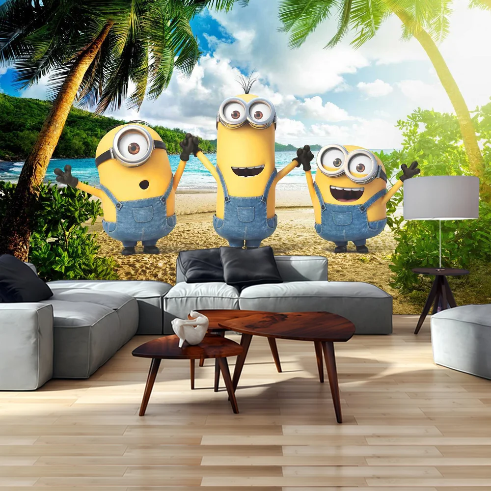 خلفية فيلم كوميدي M-Minions للصور استوديو الأولاد استحمام الطفل حفلة عيد ميلاد سعيد خلفية التصوير الفوتوغرافي