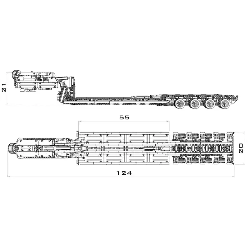 

MOC-171791Cargo Transport Low Loader Trailer Building Block Model1777PartsMOC Creative Boy Kids Birthday Building BlocksToy Gift