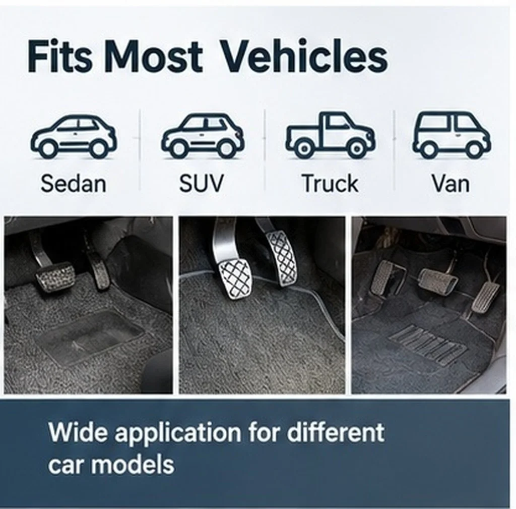 Automotive Carpet Repair Patch Rubber Floor Mat Protector for Car Pedal Zone Wear Resistance Foot Pad Car Interior Accessory