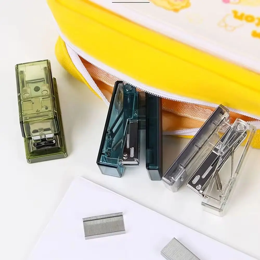 Mini Mini Stapler with 1000 Staples Multifunction Paper Binder Set Transparent Effortless Office Binding Tools Stationery