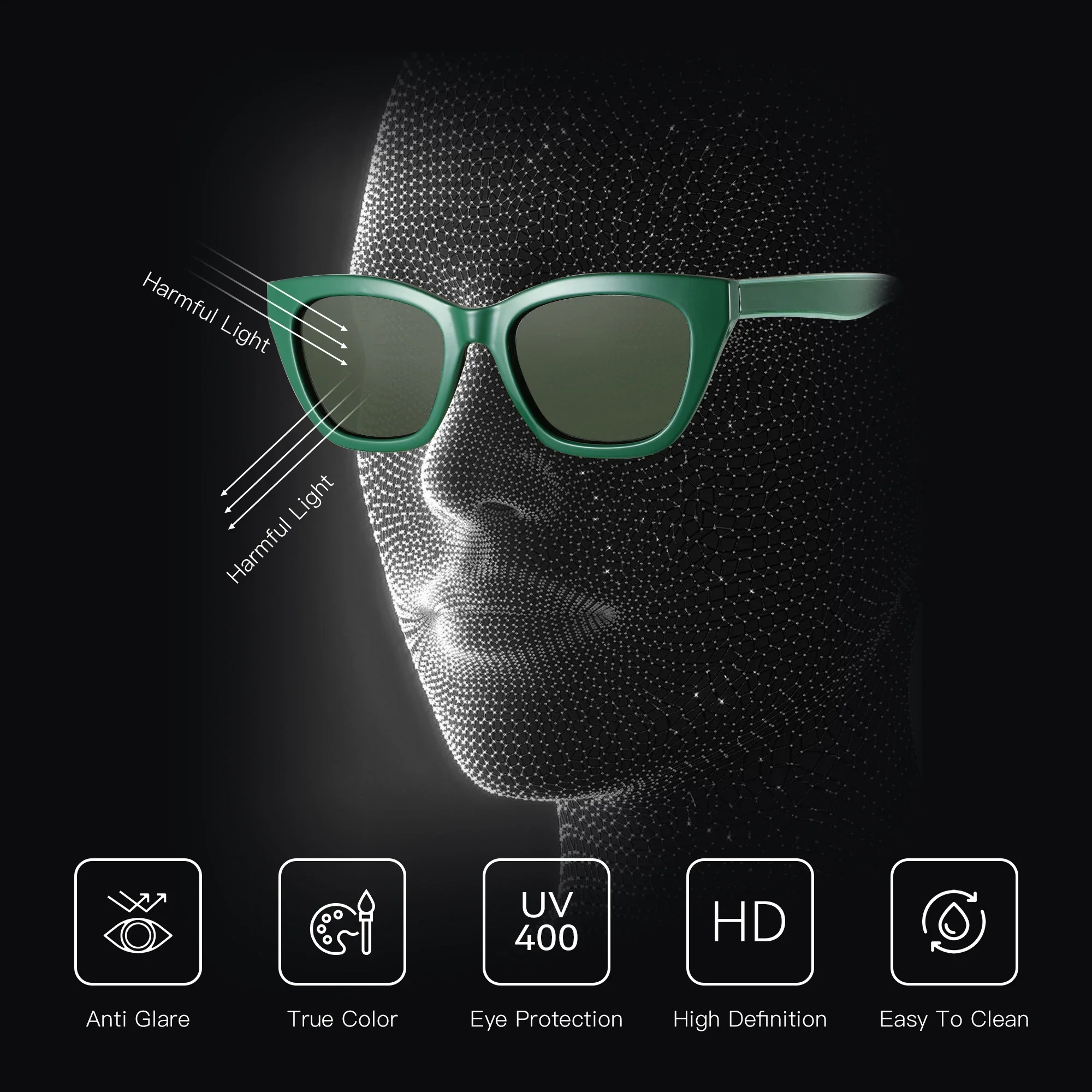 ZENOTTIC Quadratische polarisierte Sonnenbrille 2025, modische Damen-Sonnenbrille mit dickem Rahmen, UV400-Schutz, für Damen, Einkaufen, GIF – Detail 19