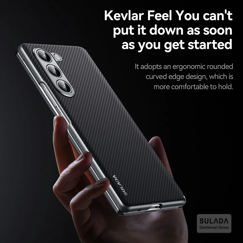 

For Samsung Galaxy Z Fold6 Case Carbon Fiber Kevlar Skin Brand Matte Phone Case For Galaxy Z Fold5 Fold6 Z Fold 5 6 Cover Shell