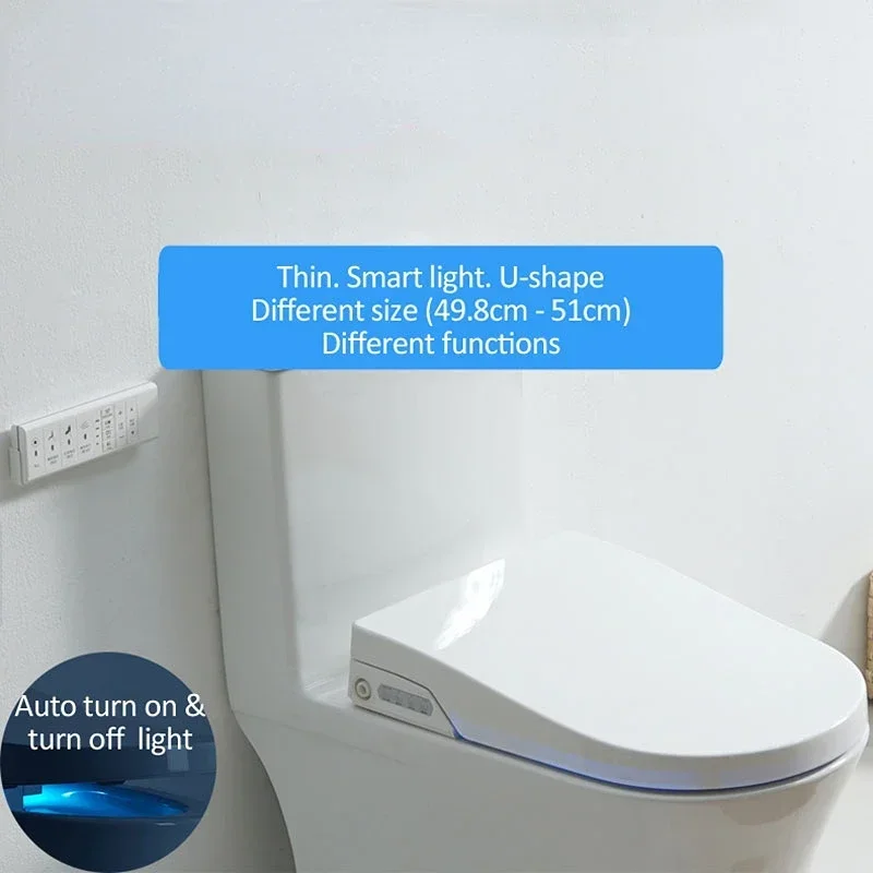 Smart U-shape Toilet Seat Electric Night Light Intelligent  Bidet Sprayer Heat Clean Dry Massage