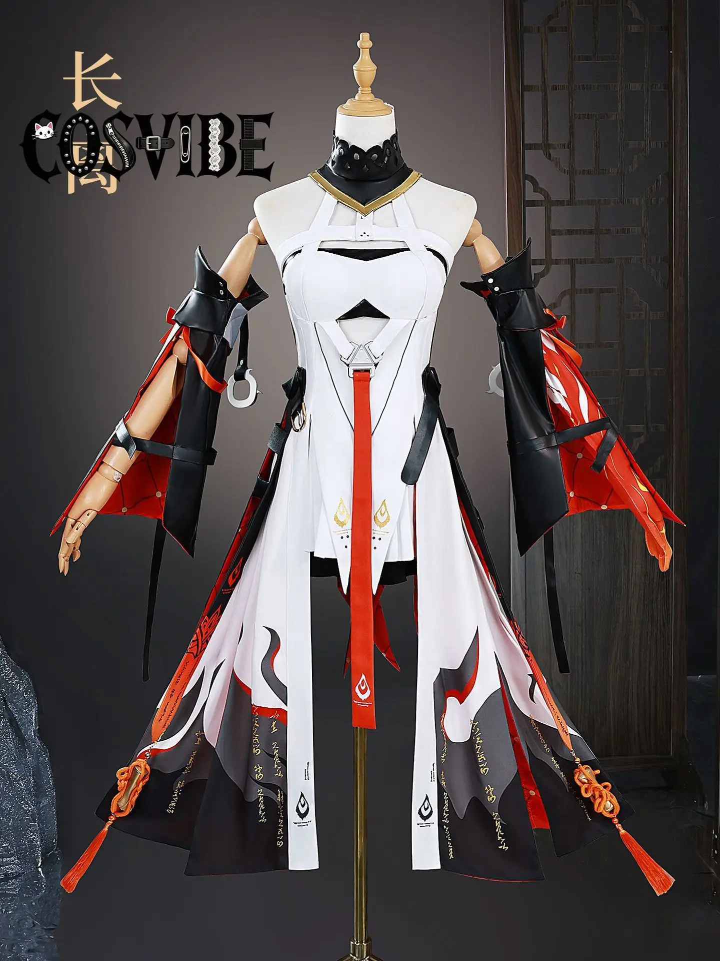 

Wuthering Waves Cosplay Costume Wig Dress Uniform Headwear Stocking Jinzhou Changli Halloween Party for Women 3D Props