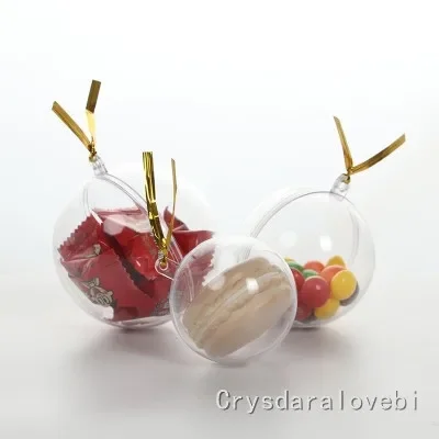 30 Pcs Christmas Tress Decorations Ball 4cm-10cm Transparent Open Plastic Clear Bauble Ornament Gift Present Box Decoration