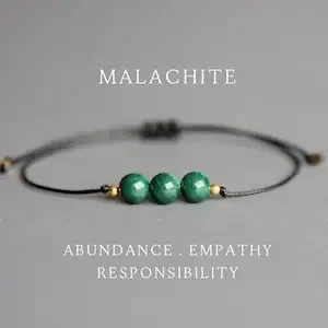 Braccialetto di gioielli con pietre preziose di Malachite con amuleto di campo elettromagnetico di cristallo curativo di Malachite