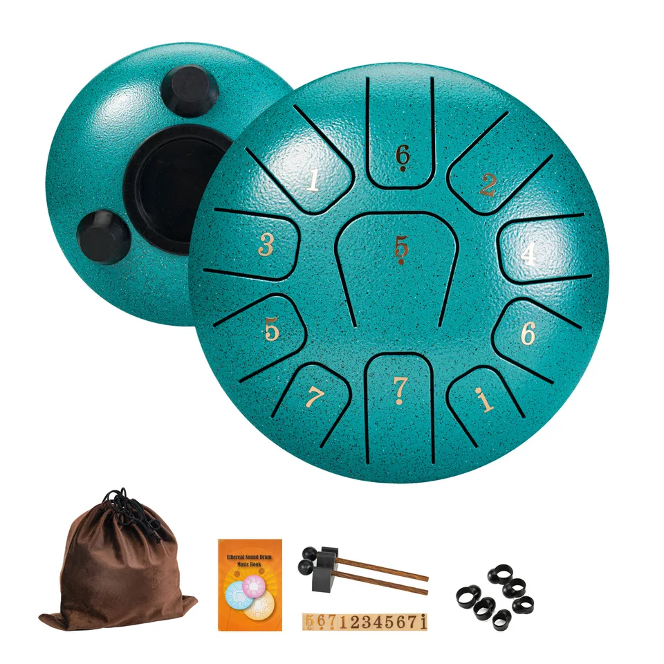 Miwayer 6" Steel Tongue Drum Gift Set | 11-Note Sound Healing Instrument w/Tuning Kit | Yoga/Meditation/Anxiety Relief Tool, image 12