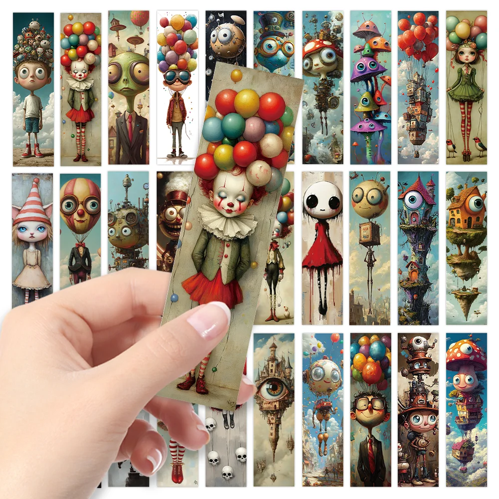 

32 шт., закладки «Невероятные сюрреалистые», сезон «Снова в школу», «Рождество, Хэллоуин», подходят для учителей, читателей и дней рождения.