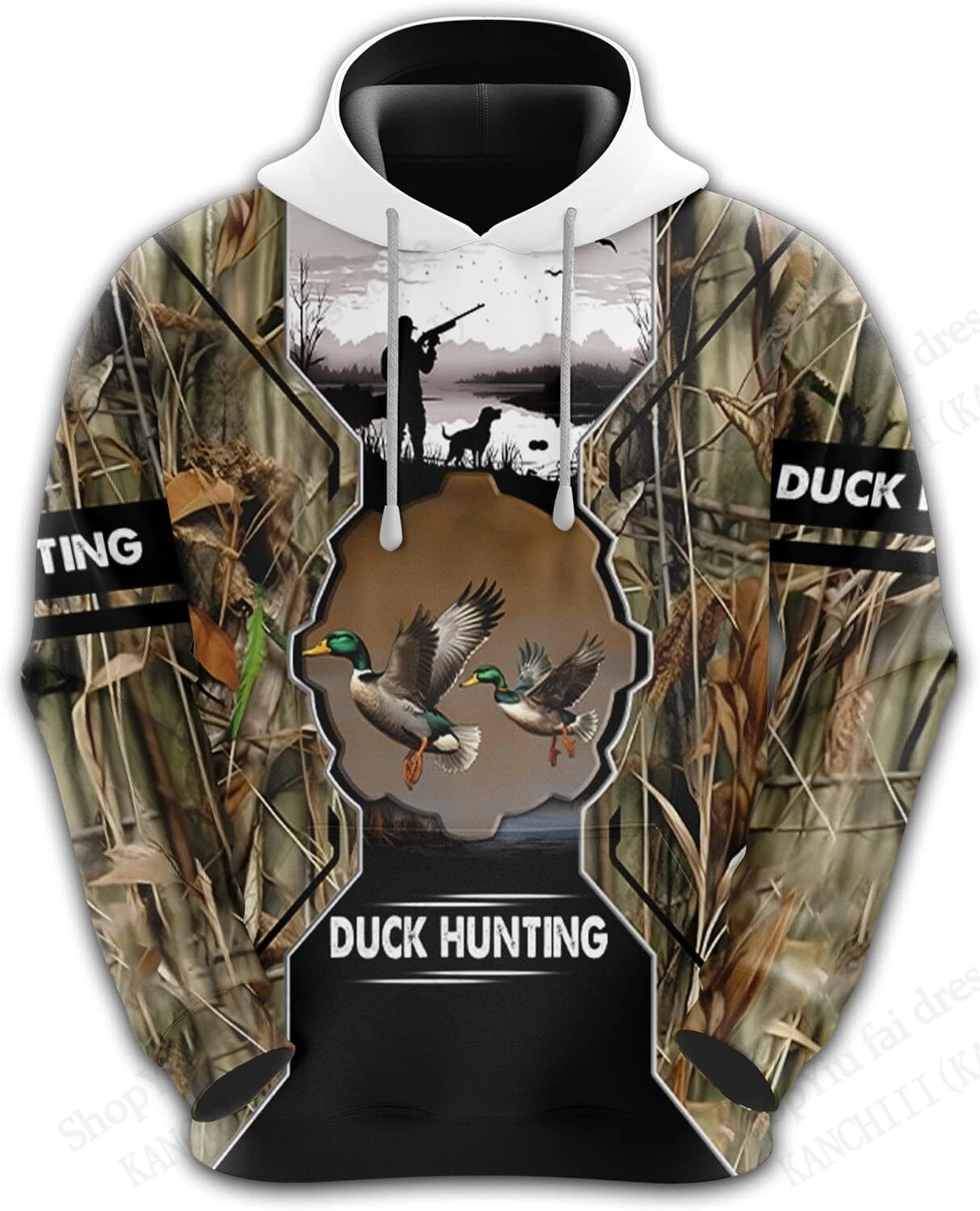 البرية بطة مالارد كامو الصيد الحيوان ثلاثية الأبعاد طباعة هوديس الرجال النساء موضة هوديي البلوز في الهواء الطلق ملابس رياضية هوديي الرجال الملابس