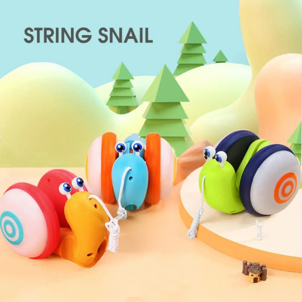 Juguete de Caracol arrastre para niños de 3 a 6 años, iluminación creativa, divertido, lindo juguete educativo de entrenamiento de interés, cuerda de tracción de Caracol de plástico