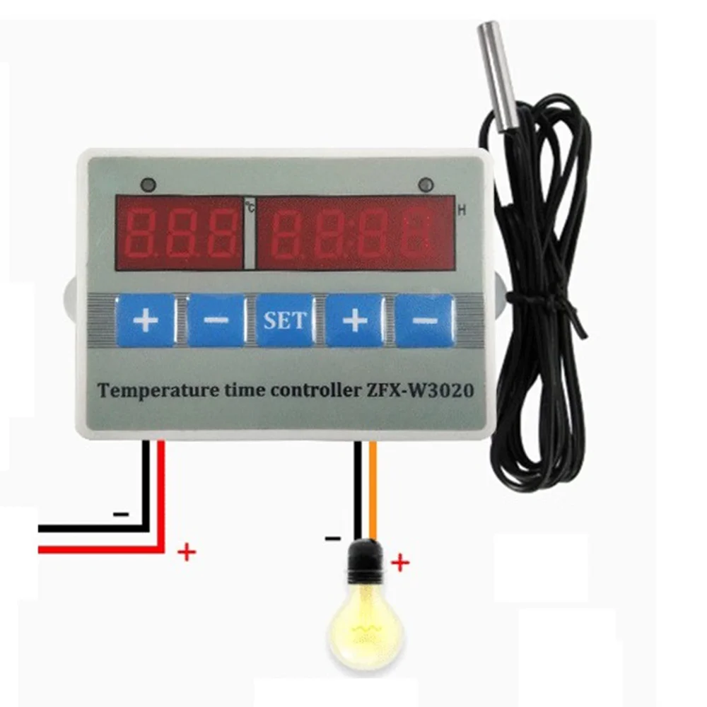 Controlador de tiempo de temperatura inteligente Digital ZFX-W3020, módulo de interruptor de temporizador de termostato, 55-110 Celsius(DC 12V)