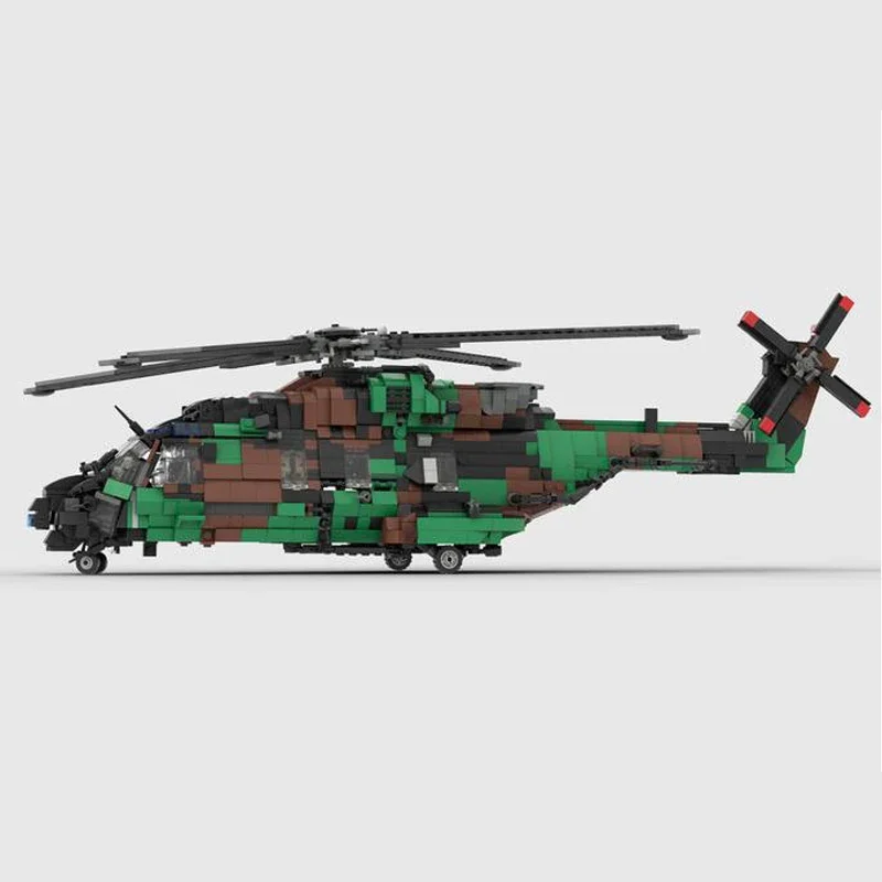 Moc Building Bricks Model NH-90 Tactical Transport Helicopter Technology Modular Block Gifts Toys For Children DIY Sets Assembly