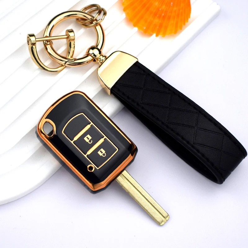 2 Button Shell Fob Keychain Protector For Mitsubishi ASX ASH Outlander Lancer EX Galant Pajero L200 TPU Car Key Cover Case