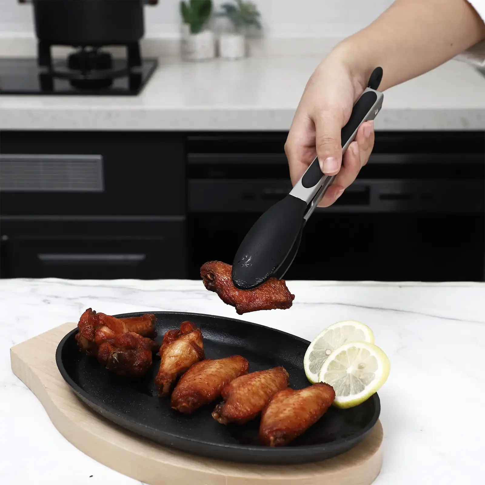 Set da 2 pezzi con pinza in acciaio inossidabile da cucina artigianale