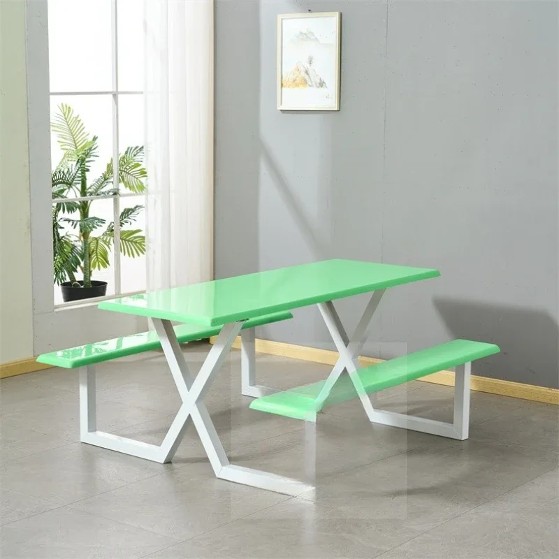 Ombrellone da esterno in plastica, tavolo fast food da esterno, fibra di vetro, combinazione di tavolo e sedia monopezzo