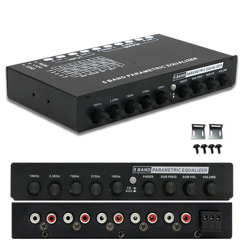 

EQ5 Car Equalizer 5-band equalizer car amplifier audio EQ tuning crossover amplifier support 4-channel audio inputs