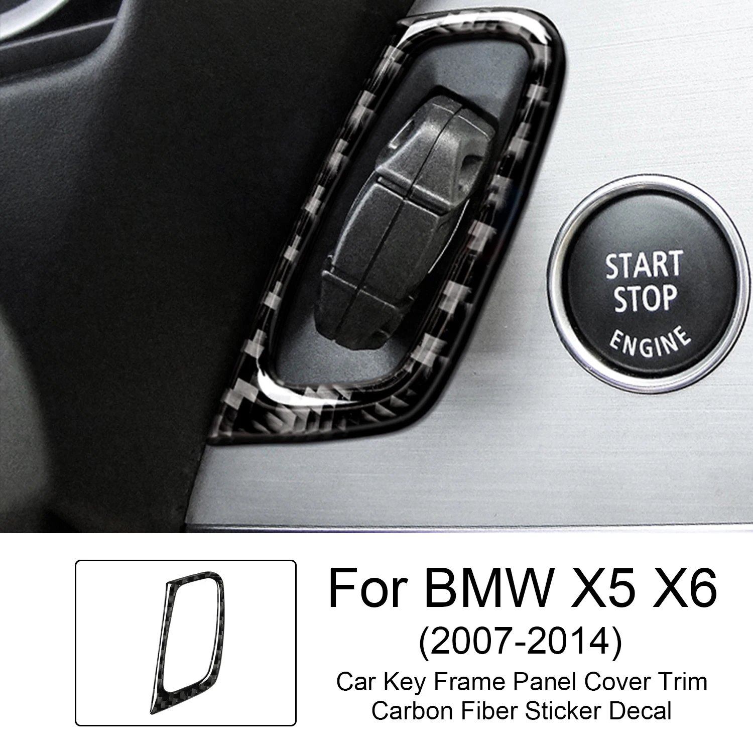 

Автомобильный ключ рамка панель Обложка отделка углеродное волокно Наклейка для BMW X5 E70 X6 E71 2007-2014 Аксессуары