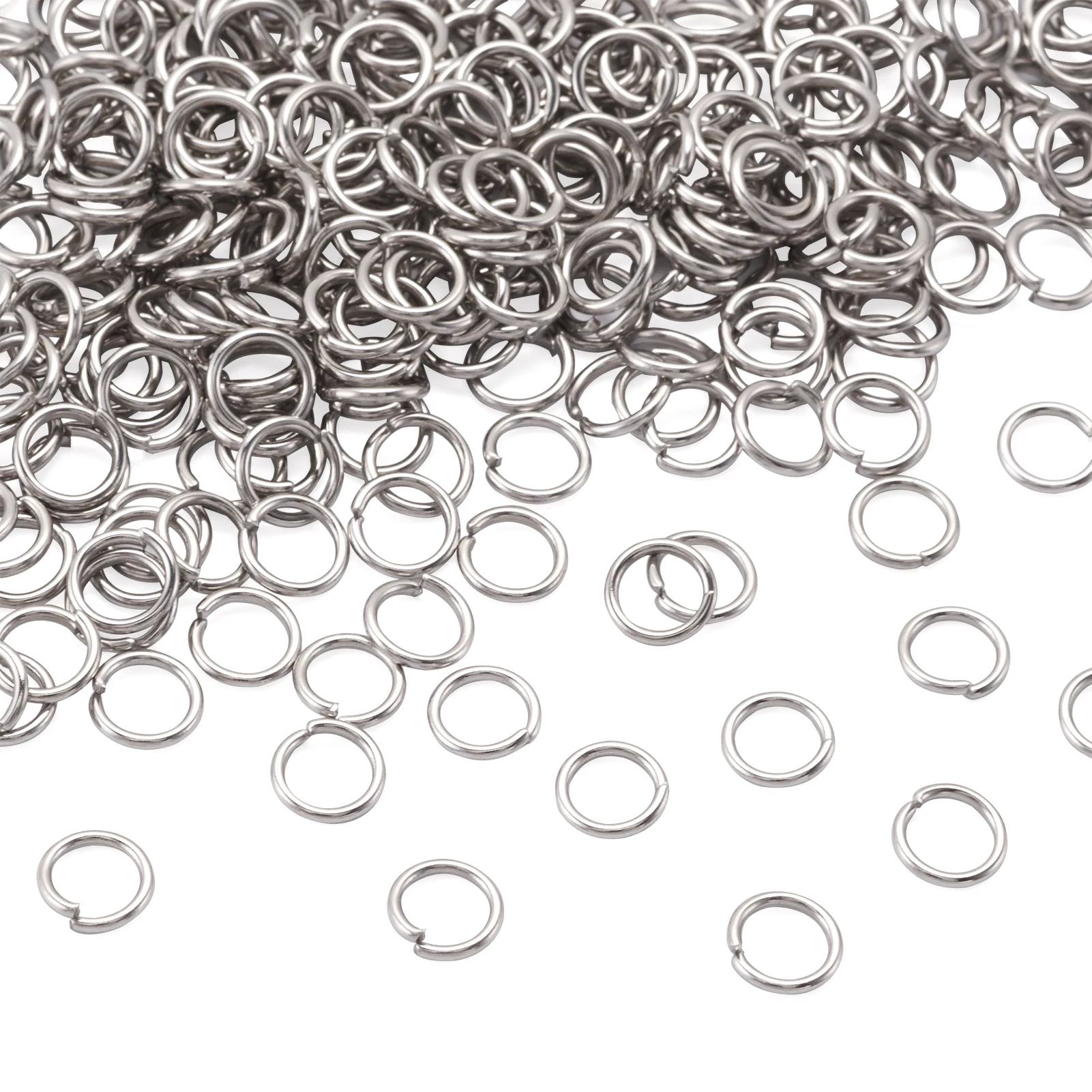 

2000pcs 5/6/7/8/10 mm 304 Stainless Steel Open Jump Rings Split Rings Connectors For Women Jewelry Finding Making Accessories