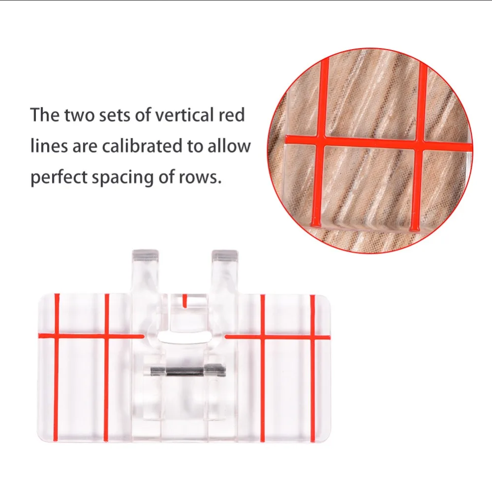 Plastic Parallel Stitch Foot Clear 45 x 30mm Border Guide Presser Foot Clear View Presser Foot for For Brother, For Feiyue, etc.