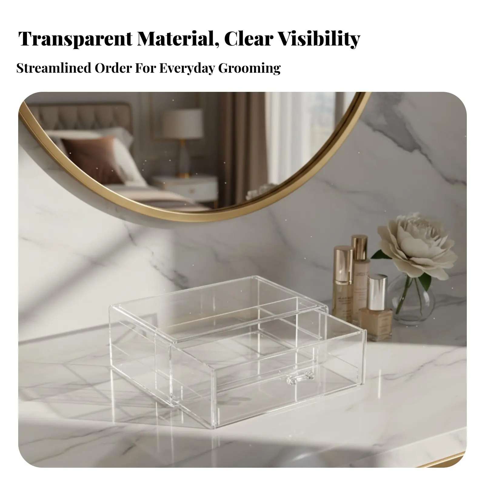 

Настольный органайзер с выдвижными ящиками и защитой от мусора, многоуровневый, большой емкости, для женщин, для спальни