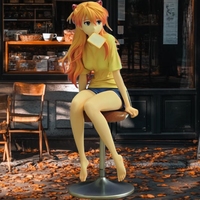 25cm 9.8 inch Anime Asuka Langley Soryu Action Figures Pvc Statue Desktop Ornamen Collection Statue Model Decoration Room Desk T