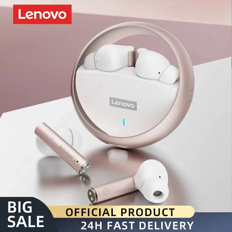 Original Lenovo LP60 Bluetooth 5.0 Stylish Headphones Noise Reduction Low Latency Earphones Stable Connection Headset with Mic