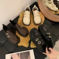 Soft Girl Spring Summer 2024 New British Style Women's Shoes Versatile Single Shoes With Dress Polyamide Sole Rubber Upper