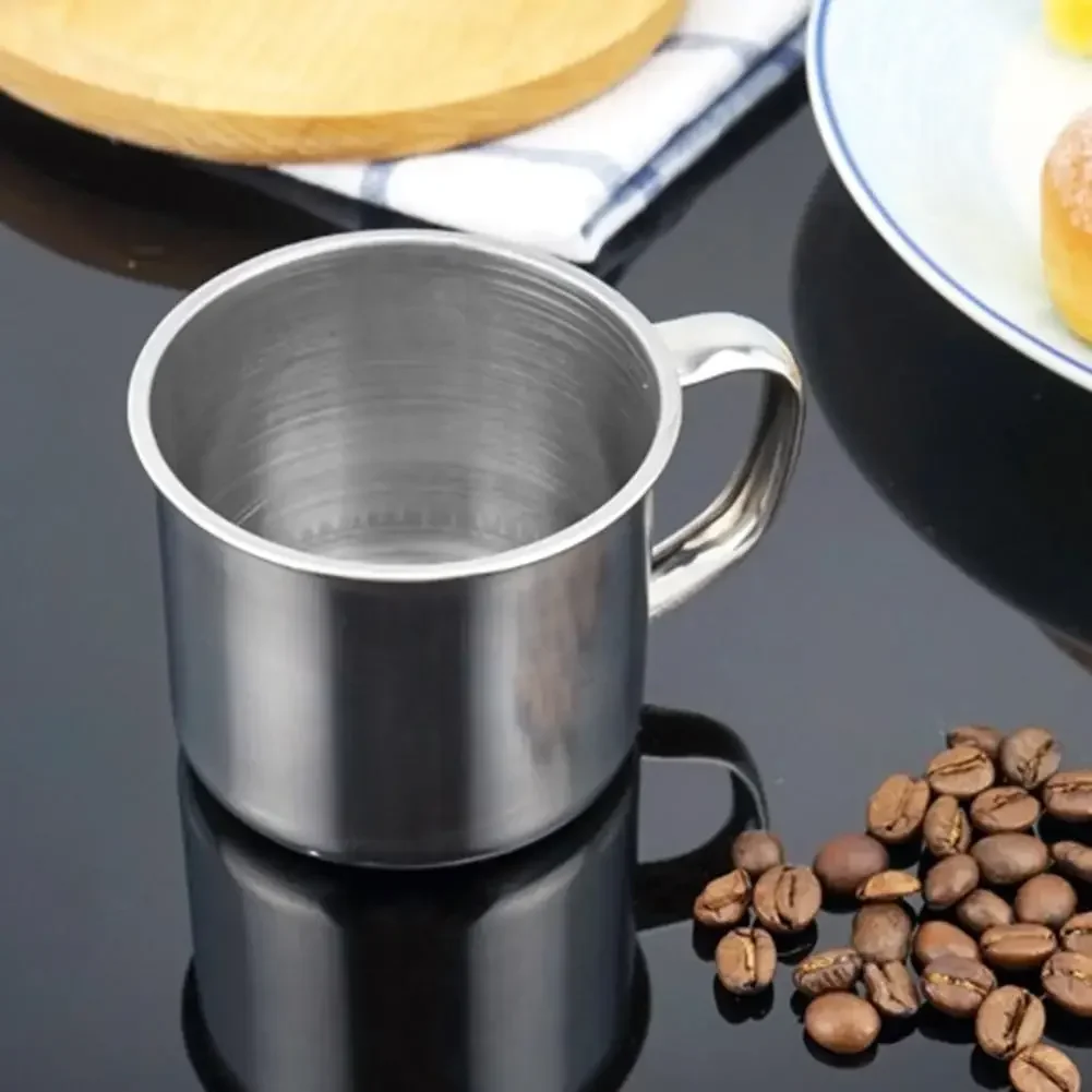 1Pc About 250ml Tea Cup Quality Portable Stainless Steel Water with Handle Camping Outdoor Travel Coffee Mug Beer 2
