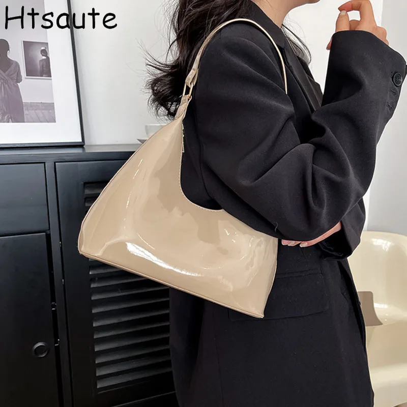

Men's and Women's Underarm Bags Simple Cross-body Bag Wash PU Leather Tote Handbag Large Capacity Arts Students Package Satchel