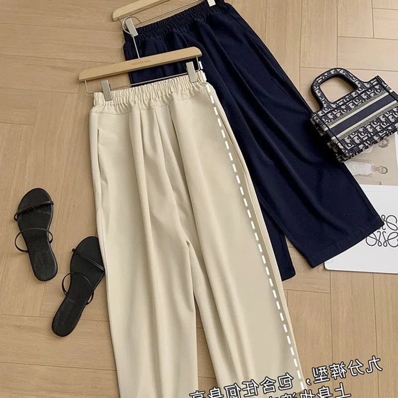 Casual Two Piece Set Women Sleeveless Loose Top High Waist Trouser Suits Female 2023 Summer Office Ladies Suit