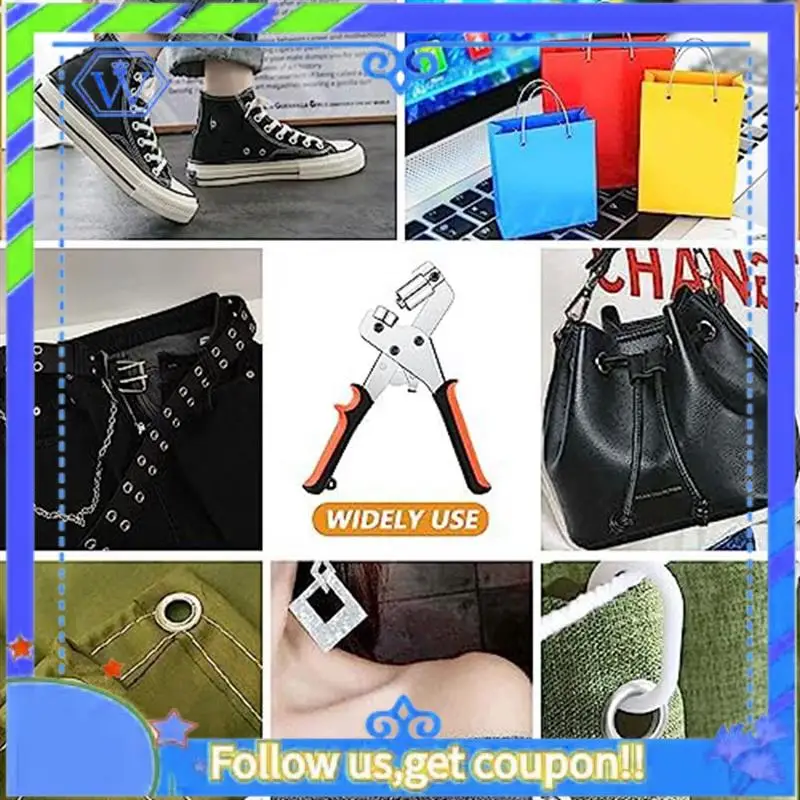 

Простой в использовании набор инструментов для люверсов, набор люверсов 3/8 дюйма, набор люверсов для тканевых парусиновых навесов, ручной набор люверсов для инструментов, дырокол