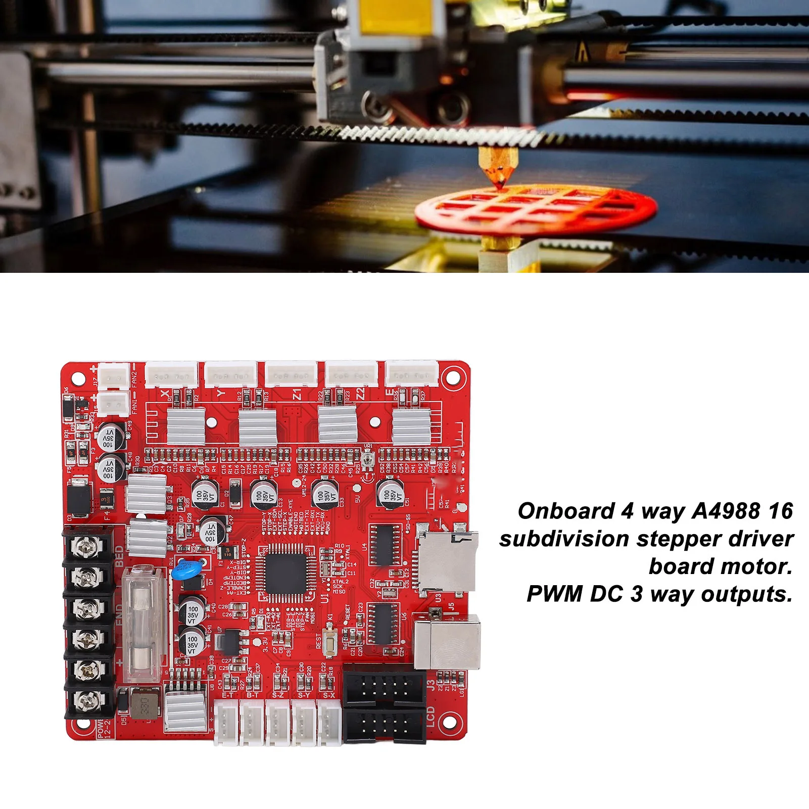 3D เมนบอร์ดเครื่องพิมพ์บอร์ดหลักโมดูล A4988 มอเตอร์อินเทอร์เฟซ USB 12 V-24 V สําหรับ Anet 3D เครื่องพิมพ์บอร์ดควบคุมหลัก