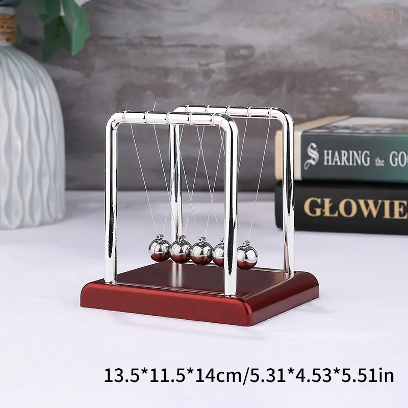 [E] Metal Newton Pendulum Newton Cradle Balance Steel Balls Pendulum Ball Decor Home Decoration Physics Science Pendulum