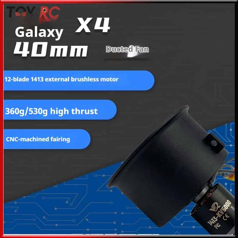 

Mfly-Model 40mm Edf Ducted Fan 12 Blades 1413 Kv5000 Outrunner Motor 360g/530g Thrust Cnc Inlet Cone For Rc Drone Aircraft