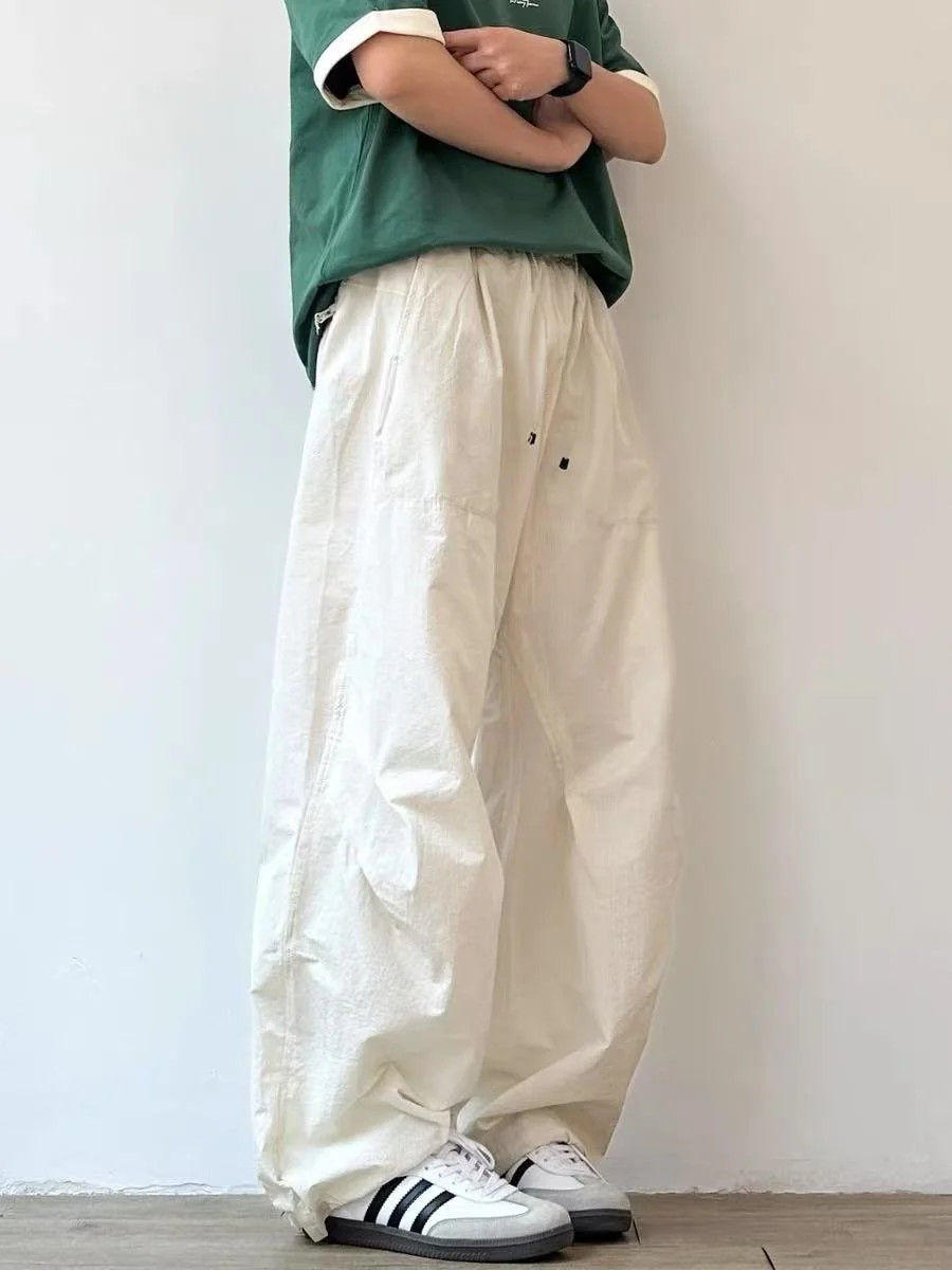 

Retro Japanese Sle Lightweight Outdoor Workwear Pants Men Summer Loose Thin Breathable Casual Long Trousers Cargo orts