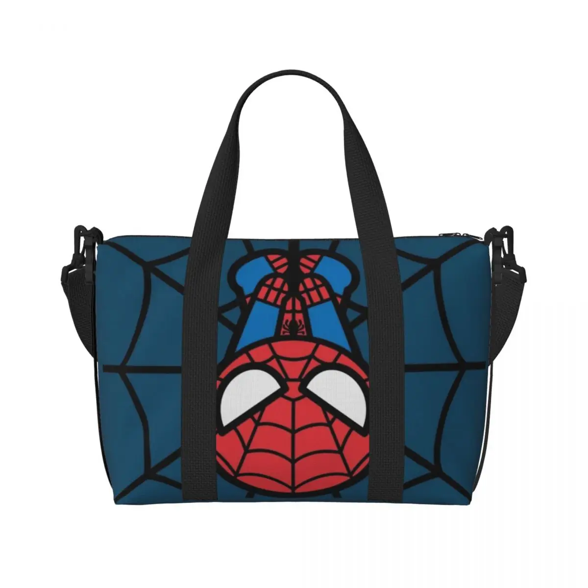 Benutzer definierte kawaii Spider Man hängt kopfüber Strand Einkaufstasche für Frauen Spiderman großes Fach Strand Gym Reisetaschen