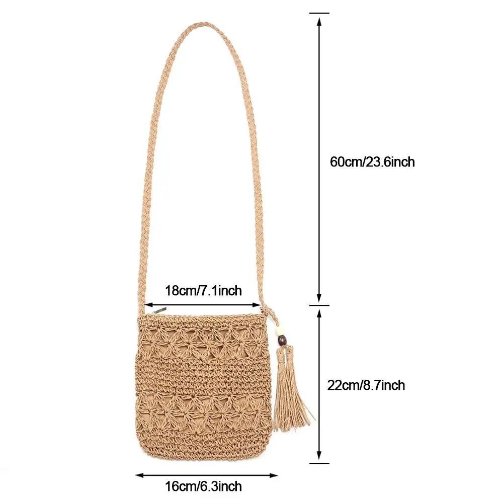 Small Straw Beach Bag for Women Summer Woven Straw Purse Cute Shoulder Bag Women\'s Mini Crossbody Handbags