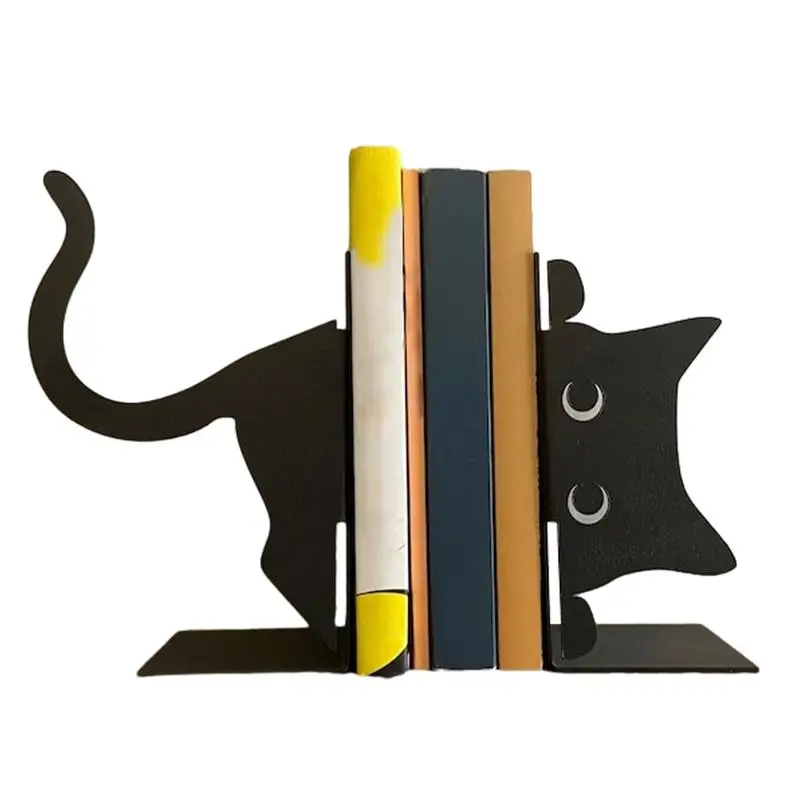 

Black Cat Metal Bookends 1 Pair Cute Cat Bookends For Heavy Books Students Shelf Decor And Desktop Organizer Creative Bookends