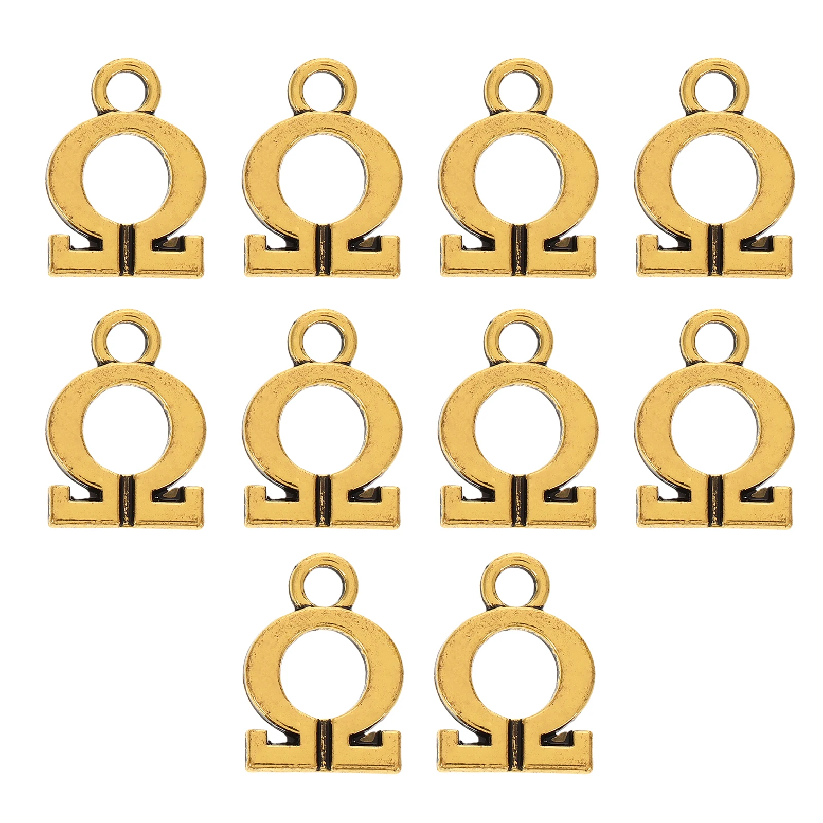 

10pcs Greek Letter Jewelry Charms Alloy Custom Keychains Pendant for Making Bracelets Earrings Metal Beads Greek