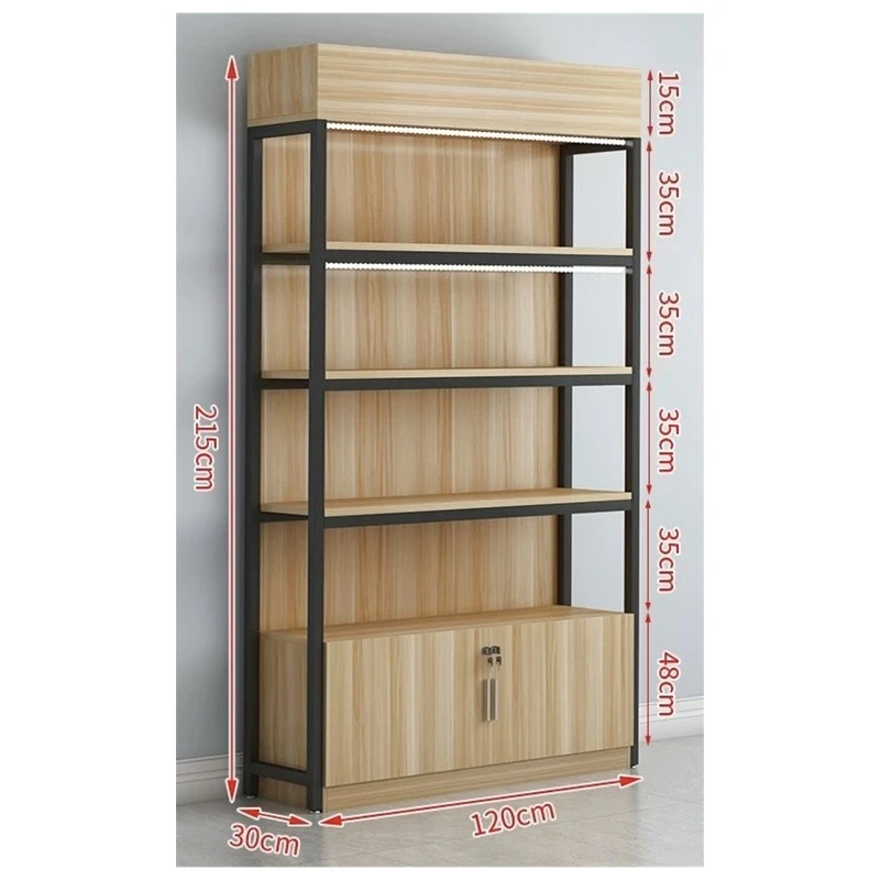 

Customized Logo Durable Display Cosmetics Shelf Fashion Supermarket Storage Multi-layer Wooden Cabinet Display Shelf