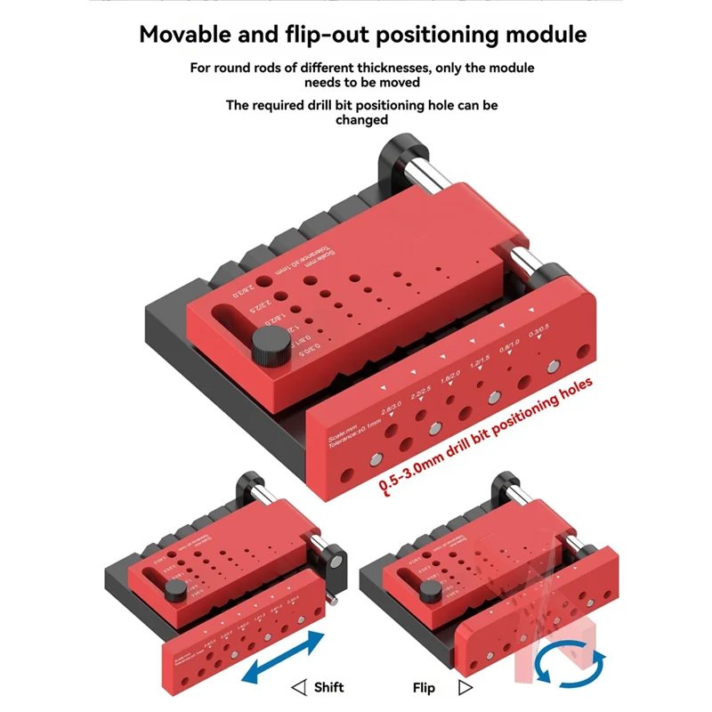 AB11-Round Rod Tool Center Drilling Fixture Model Borehole Positioner Locator DIY Tools Hobby Making Accessories