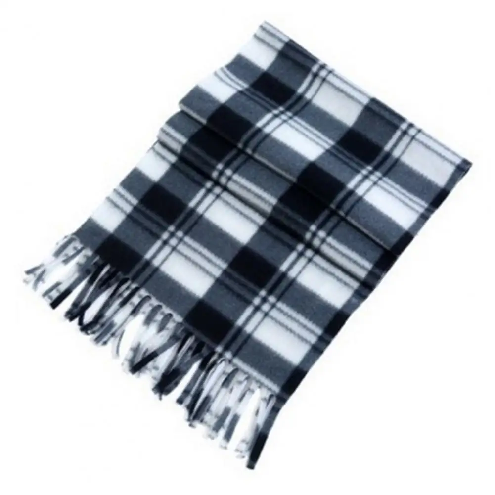 Plaid Scarf Plaid Print Winter Scarf with Tassel Detailing for Women Soft Double-sided Plush Neck Warmer Stylish Fall for Ladies