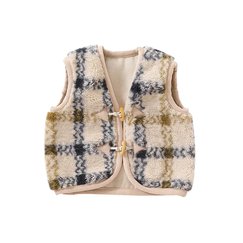 2023 New Baby Vest Autumn and Winter Baby Cardigan Vest Baby Sleeveless Vest Coat Fashionable and Popular